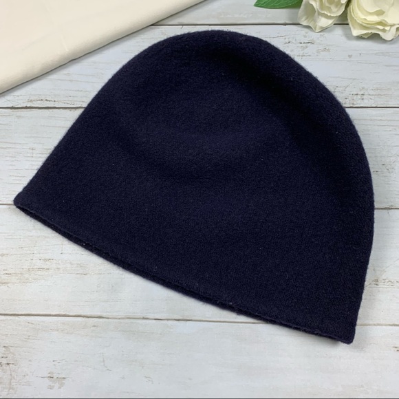 Solar Navy Blue Wool Winter Hat - Picture 2 of 8